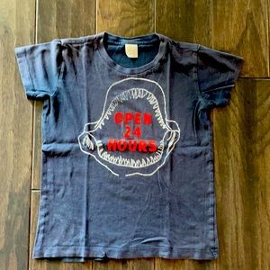 Jcrew Factory graphic shark mouth tee in navy/red